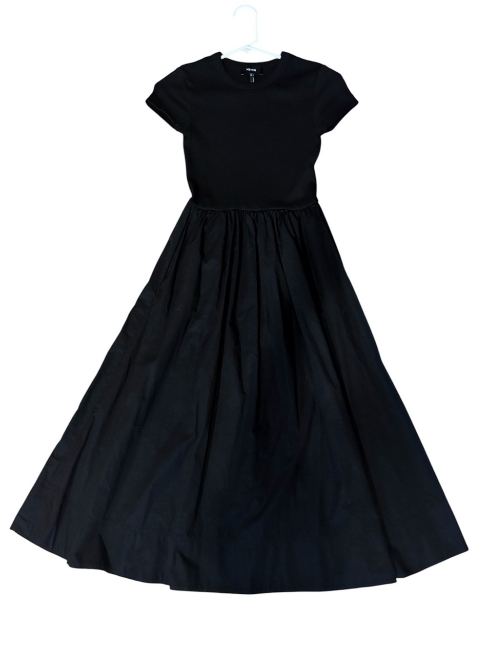 ME+EM Women Black Short-Sleeve Full-Skirt Dress
